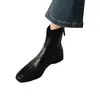 Versión de cuero suave~Botines de tacón grueso estilo Maillard para mujer 2026 botas de cuero tacones altos Botas Martin botas ajustadas para mujer