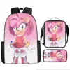 Mochila transfronteriza con estampado de dibujos animados para niños y niñas en jardines de infancia alrededor de Sonic