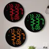 Reloj de Pared LED Simple de 10 Pulgadas para Sala de Estar, Reloj Electrónico Multifuncional, Reloj Despertador Silencioso con Temperatura y Humedad y Calendario Lunar 6630