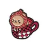 Insignia de Serie de Animales Taza de Té Dibujos Animados Gato/Capibara/Serpiente/Patrón Sost Creativo Broche Estilo Lindo Accesorios