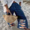 Estilo Nuevo Europeo y Americano Creativo Patrón de Pez Traje Casual Holgado Pantalones Deportivos de Pierna Ancha Conjunto Casual con Temática Oceánica