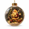 Enfeite de Bola Luminosa de Natal 3D Papai Noel Boneco de Neve Rena Pingente de Árvore de Natal Enfeite de Decoração de Árvore de Natal