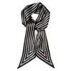Bufanda de Seda a Rayas Nórdicas Estilo Extremadamente Simple para Primavera Verano Otoño Bufanda de Cinta Larga a Rayas para Mujer Bufanda Decorativa Estilo Occidental Bufanda Larga y Delgada
