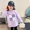 Camiseta versátil de algodón puro para niñas, con cuello redondo y manga larga, nueva para primavera y otoño, estilo coreano, casual, corte holgado, camiseta básica para niños mayores