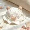 Sombrero de Pescador para Bebés y Niños Pequeños de Primavera y Otoño Lindo Sombrero de Sol para Bebé con Dibujos Animados 3D Sombrero de Cubo a Prueba de Viento Sombrero Suave de Algodón para Niños y Niñas