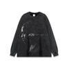 Camiseta de hiphop transfronteriza Retro Estampada de Media Manga Marca de Moda Urbana Americana Casual Suelta para Pareja de Manga Corta para Hombre y Mujer
