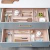 Caja organizadora interior de cajón estilo japonés caja clasificadora con divisiones compartimento empotrado para gabinete de vajilla de cocina