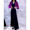 227282025 Moda Coreana Nova de Outono Macacão de Gola V com Babados de Cintura Alta Slim-Fit para Mulheres