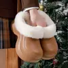 Pantuflas Peludas de Suela Gruesa para Mujer en Invierno, Para Usar al Aire Libre, Forradas de Felpa, Cálidas, Que Aumentan la Altura, Antideslizantes, Impermeables, Pantuflas de Algodón con Puntera para Mujer