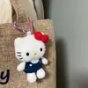 Popular Gato de Dibujos Animados Kt Vestido Cruzado Lindo Colgante de Peluche Llavero de Mochila Decoración de Bolsa Muñeca Juguete Venta al por Mayor