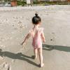 Traje de baño para niños Dibujos animados Lindo Malla Rosa Claro Perla Nuevo Estilo Transfronterizo Venta al por mayor Estilo Falda Secado Rápido