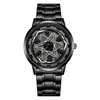 Reloj Nuevo Transfronterizo para Hombre Creativo Impermeable con Cubo Giratorio Moda Diseño Hueco Tridimensional Reloj de Cuarzo