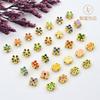 Cuentas de flores de aceite con forma de gota de color dorado antiguo, cuentas perforadas, pulsera de bricolaje, pulsera de cuerda, collar, accesorios