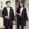 2022 nuevo delantal grueso con forro polar moda mujer manga larga delantal chaqueta de mono de trabajo para adultos hombres
