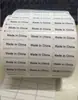Etiqueta Made in China, etiqueta de origem de fabricação chinesa, etiqueta adesiva em inglês prata fosco, em estoque