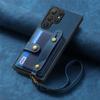 Transfronterizo Adecuado para Samsung S26Ultra Correa de Muñeca Retro Estuche para Teléfono Cuero PU Ranura para Tarjeta Estuche Protector para Monedas
