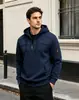 Sudadera con Capucha para Hombre Estilo Primavera y Otoño, Forrada de Polar, Bolsillo con Cremallera, Chaqueta Deportiva Casual, Jersey de Color Sólido, Ropa para Hombre