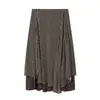 Ropa Europea y Americana Transfronteriza para Mujer Aliexpress Ins Popular Moda Lunares Dobladillo Asimétrico Cintura Media Falda Midi