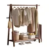Perchero de Madera Maciza Madera de Haya De Pie para el Hogar Perchero de Piso para Dormitorio Perchero Interior Simple para Guardar Ropa