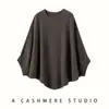 Suéter de cachemira para mujer con manga murciélago irregular y un hombro, jersey de longitud media, estilo holgado y relajado, adecuado para el trabajo