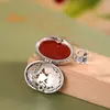 Colgante Vintage de Plata S925 Incrustado con Ágata Roja del Sur Estilo Étnico Lujo Ligero Collar Hueco Simple