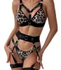Suprimento Transfronteiriço Europeu e Americano Conjunto Sexy de Três Peças para Mulheres com Vedação na Cintura e Argola Ajustável nas Pernas
