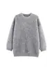 Exportación Transfronteriza Otoño e Invierno 2025 Estilo Europeo y Americano Suéter de Punto Versátil de Cuello Redondo y Manga Larga para Mujer a la Moda