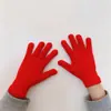 Cada persona tiene un par de guantes de estilo ins versátiles de color liso para mujer, de invierno, estilo coreano, con forro polar, cálidos, lindos, guantes de dedo para hombre