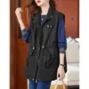 Estação Europeia Tamanho Grande Novo Estilo Workwear Cordão na Cintura Ajustado Colete Solto Roupas de Mãe Colete Feminino Novo Primavera Outono 2026