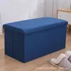 Taburete de Almacenamiento Taburete de Almacenamiento para Sentarse Taburete Rectangular para Cambiarse los Zapatos Otomana Taburete de Sofá Pequeño Silla Doméstica Caja de Almacenamiento Plegable
