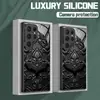 Funda de Vidrio Negra Temática de Batman de Marca Extranjera de Moda para Samsung S24 Ultra, S25 Funda de Teléfono de Cobertura Total de Gama Alta