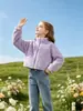 Chaqueta Corta de Felpa para Niñas, Estilo Otoño e Invierno Transfronterizo, Cuello Alto, Forro Polar, Chaqueta Cálida Casual Estilo Coreano para Niñas, Ropa Infantil