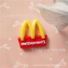 DIY crema concha material resina accesorios letra M marca papas fritas simulación comida niños tocado comida accesorios de juego