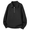 M-8XL2026 Nova Moletom Pesado Masculino de Outono Jaqueta Masculina com Zíper Parcial e Gola Polo