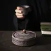 Cinzeiro de grés banhado a ouro Cinzeiro retrô artesanal estilo japonês esmalte de ferro de queima antiga acessórios de cerâmica para casa