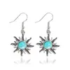 Colgantes Populares de Turquesa Europeos y Americanos, Pendientes de Estilo Étnico Bohemio, Joyería de Aleación de Turquesa de Girasol