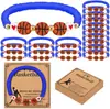 20 Peças Pulseira Esportiva Pingente Empilhável Pulseira de Contas de Argila Macia Bola Azul Futebol Pulseira Esportiva de Futebol