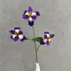 Nova flor de íris artificial com 3 cabeças, adequada para decoração de casa, exibição na sala de estar, adereços de fotografia de casamento e arranjos florais
