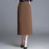 Falda ajustada de color liso, moderna y elegante, para mujer, nueva de otoño 2026, de cintura alta, adelgazante, recta de longitud media