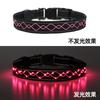 Suministros para Mascotas Cuerda Anti-Pérdida de Advertencia Nocturna Bordada Carga USB Emisor de Luz LED Collar para Mascotas Collar para Perro