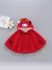 Capa Caliente de Terciopelo para Bebé Capa para Salir en Invierno Chaleco Rojo Engrosado Ropa de Invierno Ropa de Año Nuevo para Bebé