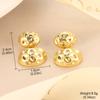 Pendientes Retro Elegantes Europeos y Americanos Estilo Ins Estilo Metálico Simples Personalizados Pendientes Metálicos Corazón Geométricos Cóncavos y Convexos