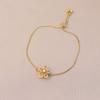 Pulseira Feminina Celebridade da Internet Flor de Cinco Pétalas Moda Nicho Flor Bauhinia Colorida Rotativa Pulseira de Zircônia Pulseira Feminina