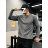 Estilo Old Money, camisa Henley de manga larga para hombre, colección de otoño, sudadera gruesa a rayas, creando un look sofisticado y elegante, top retro americano