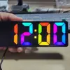 Reloj Electrónico Multifuncional Creativo de Colores, Reloj Simple de Pantalla Grande, Reloj Despertador, Reloj para Estudiantes, Varios Diseños de Espejo 0712