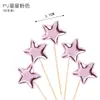 Decoraciones Insertables para Pastel de Cumpleaños Banderines Brillantes en Forma de Corazón y Estrella de Cinco Puntas de PU Brillo Intenso Toppers Brillantes para Cupcakes