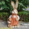 Conejo Peter Rabbit grande de estilo pastoral, artesanías de paja roja para Internet, adorable mascota, adornos para regalo de Navidad y Halloween.