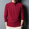 Sudadera de Otoño e Invierno para Hombre Joven y de Mediana Edad con Cuello Alto de Forro Polar Sudadera Base Capa Superior Moda Top de Forro Polar con Cuello Semi Alto