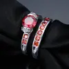 Anel duplo de diamante da moda europeia e americana transfronteiriço anel metálico de cobre puro atmosférico joia anel de casal com temperamento geométrico