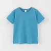 Camiseta de Manga Corta para Niños Ropa de Verano Color Sólido Patrón Personalizado Top Ropa de Algodón Puro Niños Camisa Lisa de Verano Suministro Transfronterizo